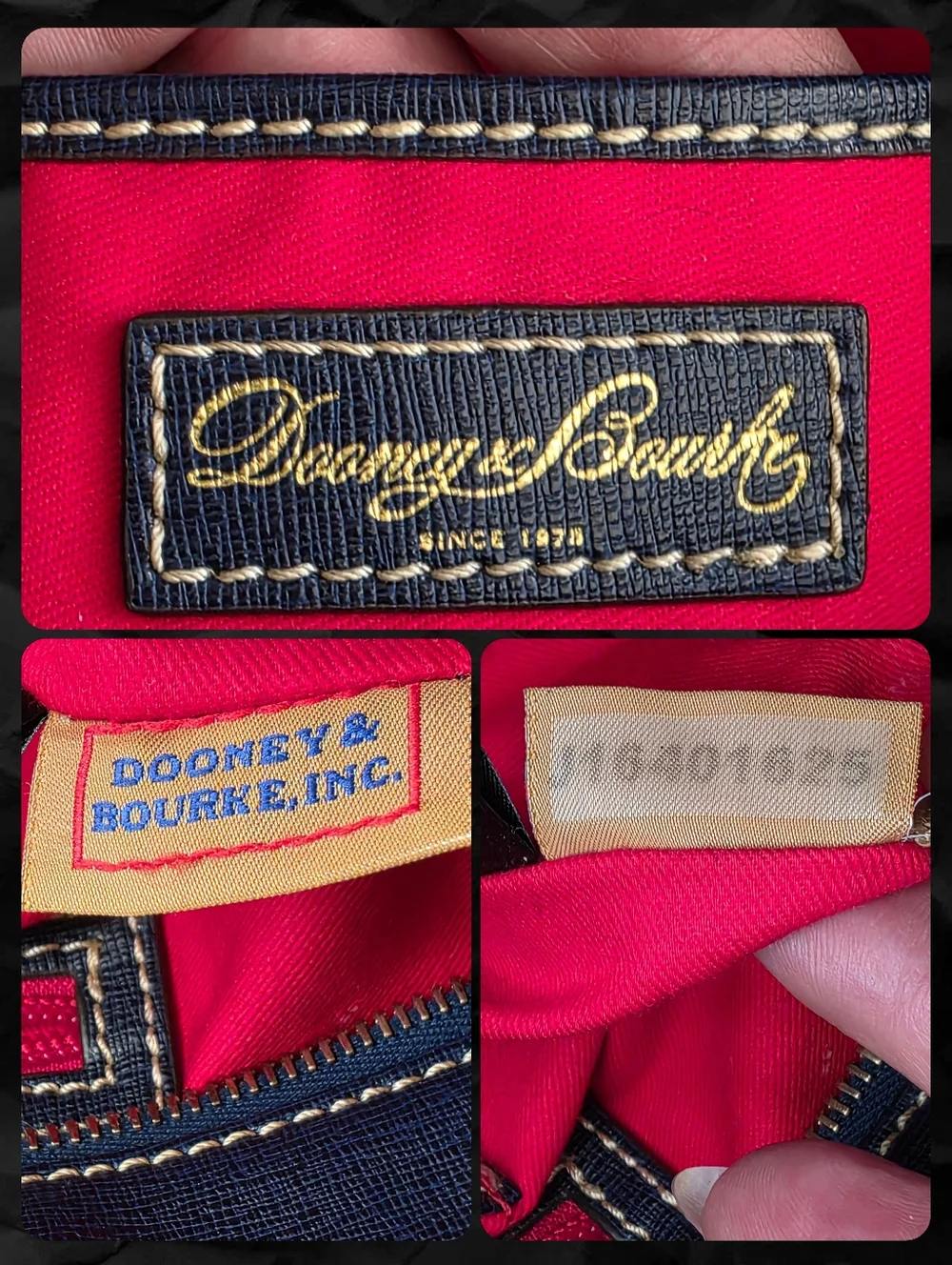 Dooney & Bourke Large Navy Blue Leather Shopper Tote Bag